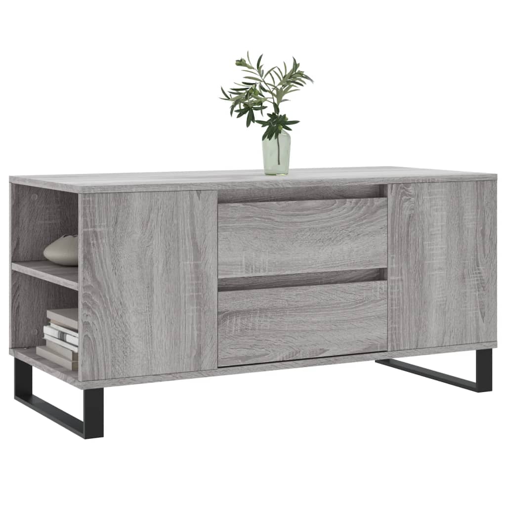 Salontafel 102x44,5x50 cm bewerkt hout grijs sonoma eikenkleur is nu te koop bij PeponiXL, paradijselijk wonen!