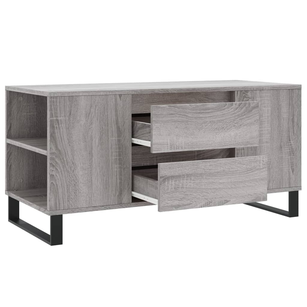 Salontafel 102x44,5x50 cm bewerkt hout grijs sonoma eikenkleur is nu te koop bij PeponiXL, paradijselijk wonen!