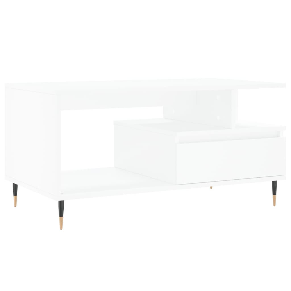 Salontafel 90x49x45 cm bewerkt hout wit is nu te koop bij PeponiXL, paradijselijk wonen!