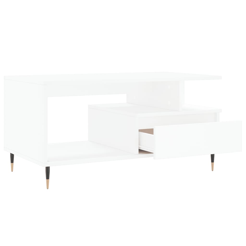 Salontafel 90x49x45 cm bewerkt hout wit is nu te koop bij PeponiXL, paradijselijk wonen!
