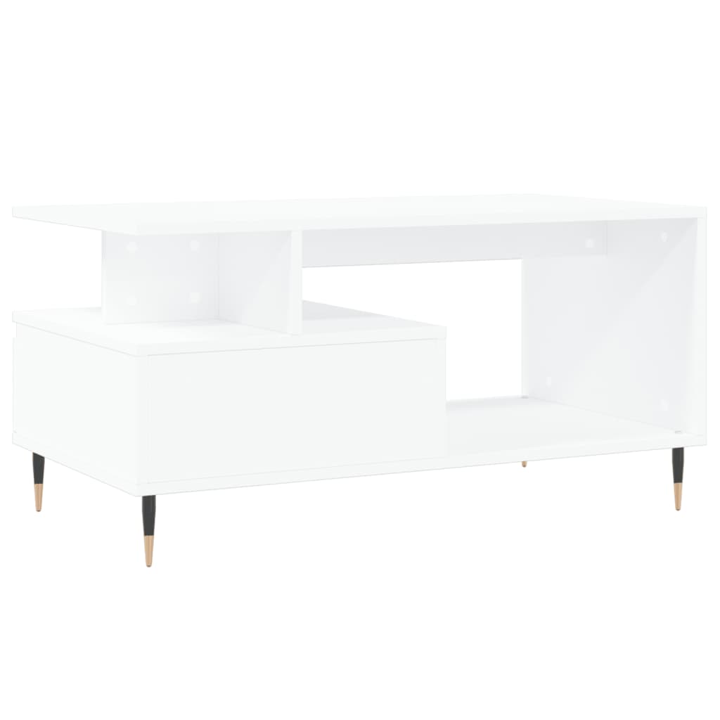 Salontafel 90x49x45 cm bewerkt hout wit is nu te koop bij PeponiXL, paradijselijk wonen!