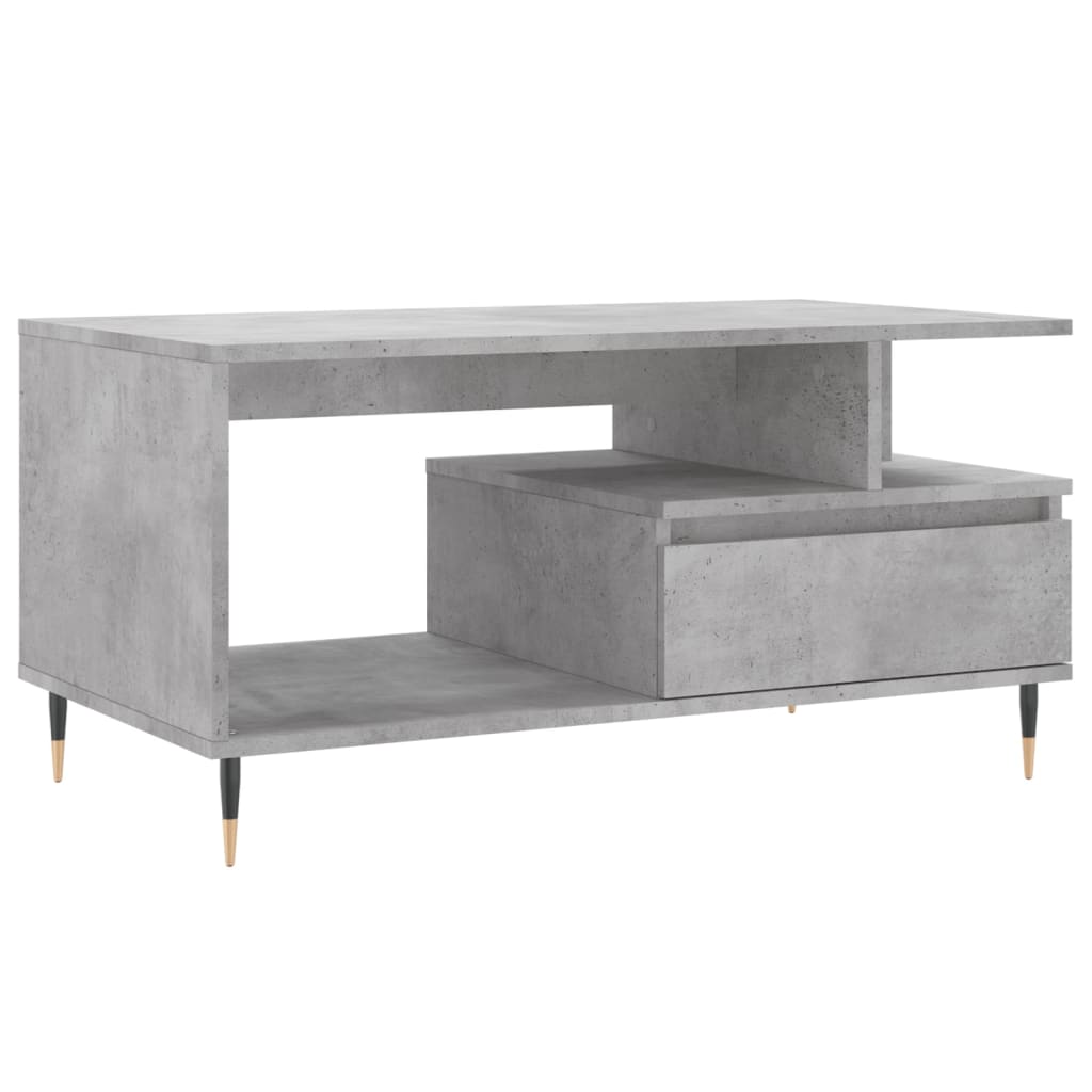 Salontafel 90x49x45 cm bewerkt hout betongrijs is nu te koop bij PeponiXL, paradijselijk wonen!