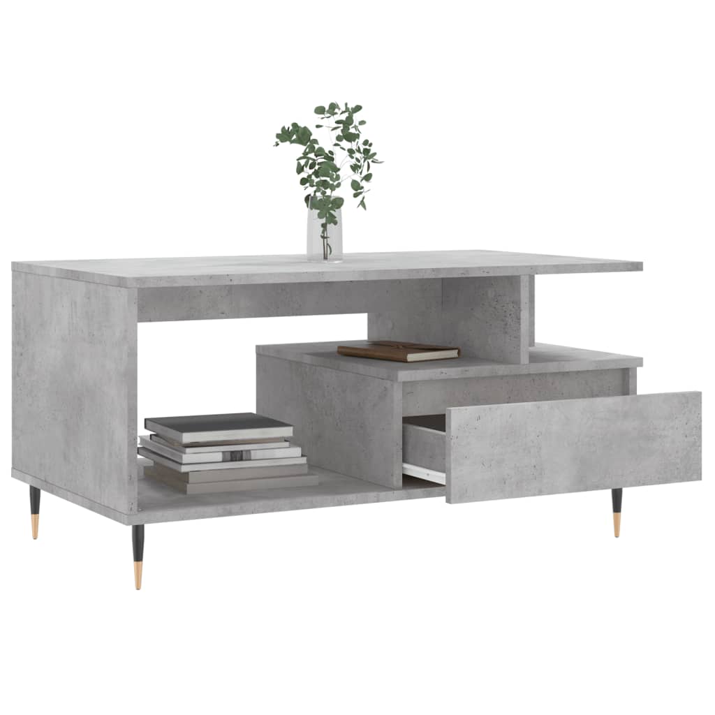 Salontafel 90x49x45 cm bewerkt hout betongrijs is nu te koop bij PeponiXL, paradijselijk wonen!