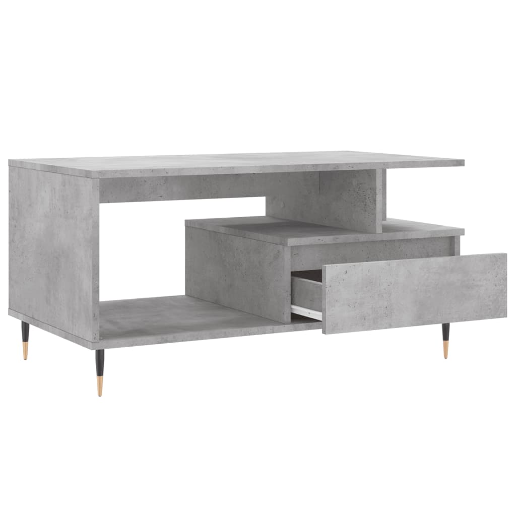 Salontafel 90x49x45 cm bewerkt hout betongrijs is nu te koop bij PeponiXL, paradijselijk wonen!