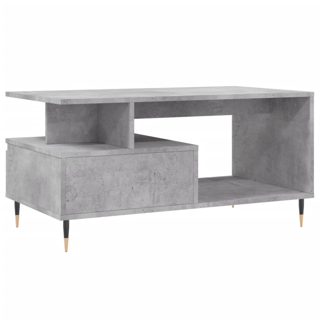 Salontafel 90x49x45 cm bewerkt hout betongrijs is nu te koop bij PeponiXL, paradijselijk wonen!