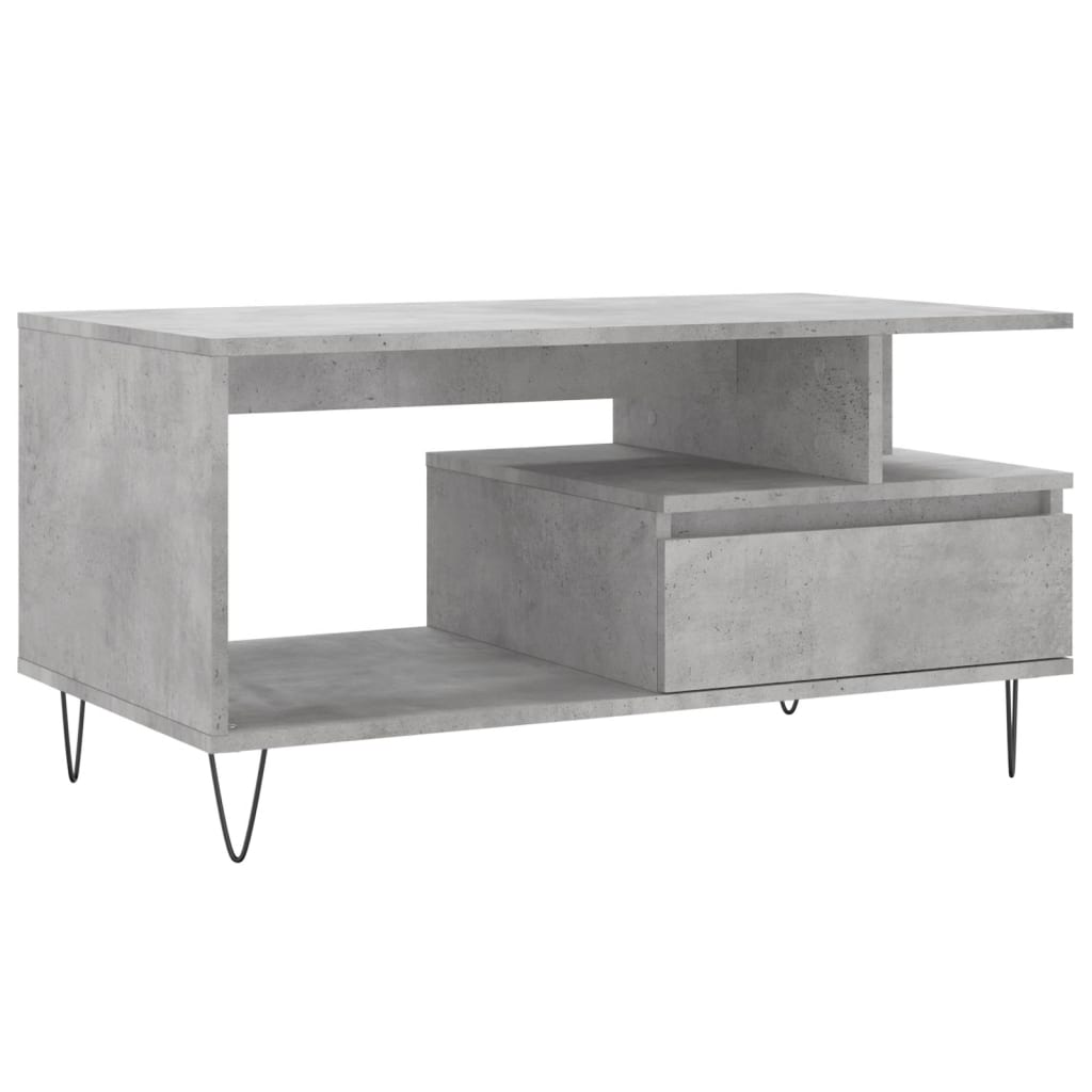 Salontafel 90x49x45 cm bewerkt hout betongrijs is nu te koop bij PeponiXL, paradijselijk wonen!