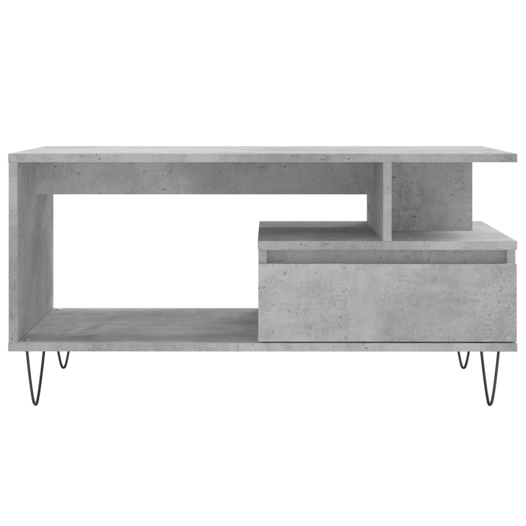 Salontafel 90x49x45 cm bewerkt hout betongrijs is nu te koop bij PeponiXL, paradijselijk wonen!