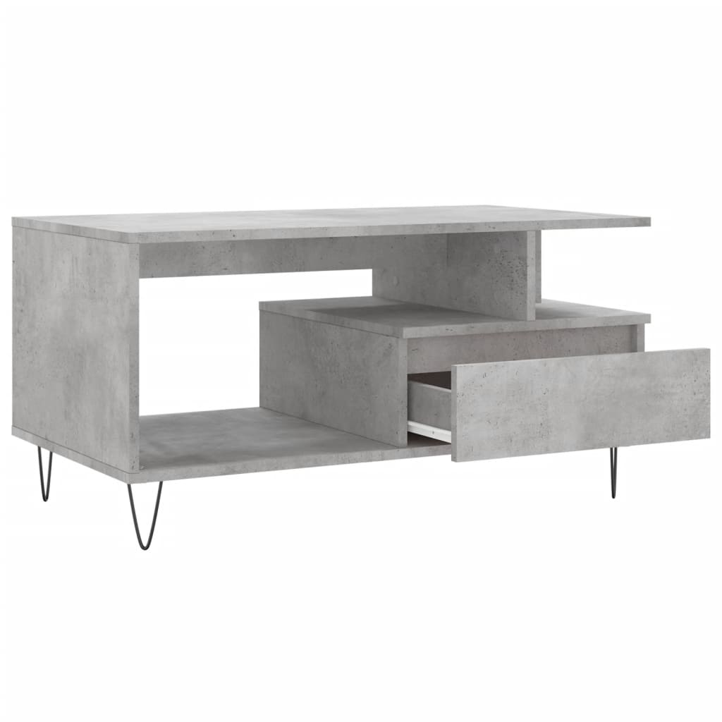 Salontafel 90x49x45 cm bewerkt hout betongrijs is nu te koop bij PeponiXL, paradijselijk wonen!