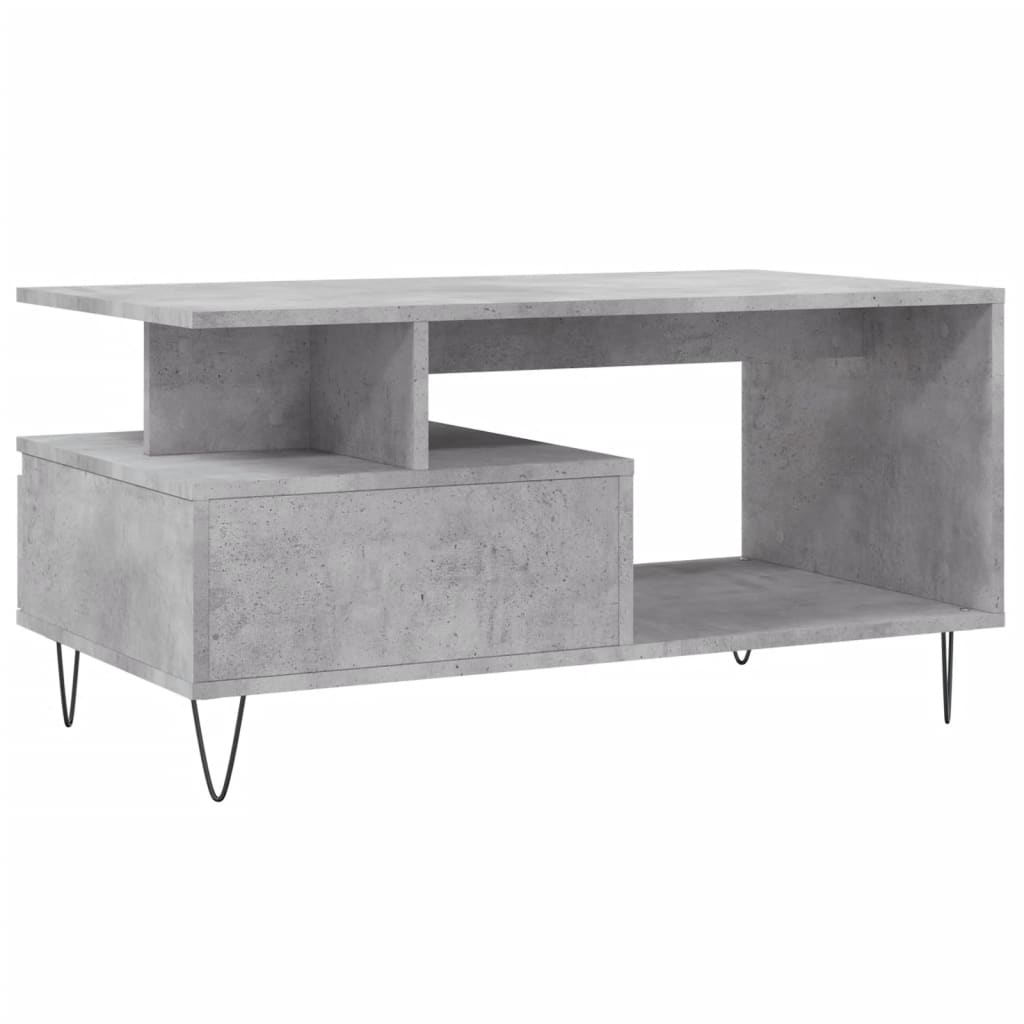Salontafel 90x49x45 cm bewerkt hout betongrijs is nu te koop bij PeponiXL, paradijselijk wonen!