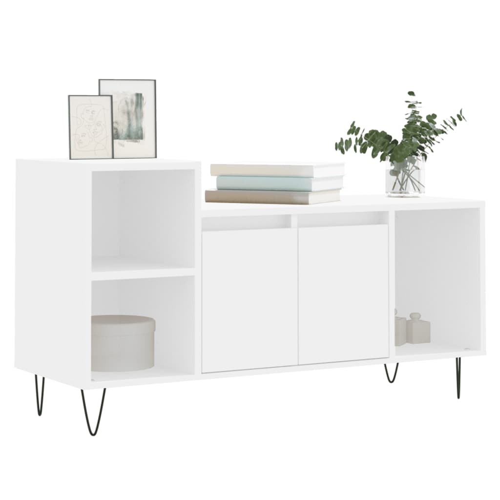 Tv-meubel 100x35x55 cm bewerkt hout wit is nu te koop bij PeponiXL, paradijselijk wonen!