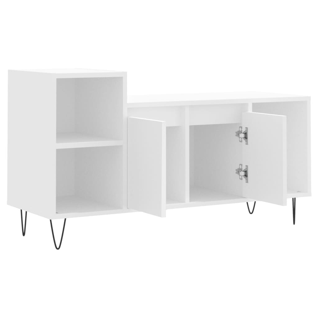 Tv-meubel 100x35x55 cm bewerkt hout wit is nu te koop bij PeponiXL, paradijselijk wonen!