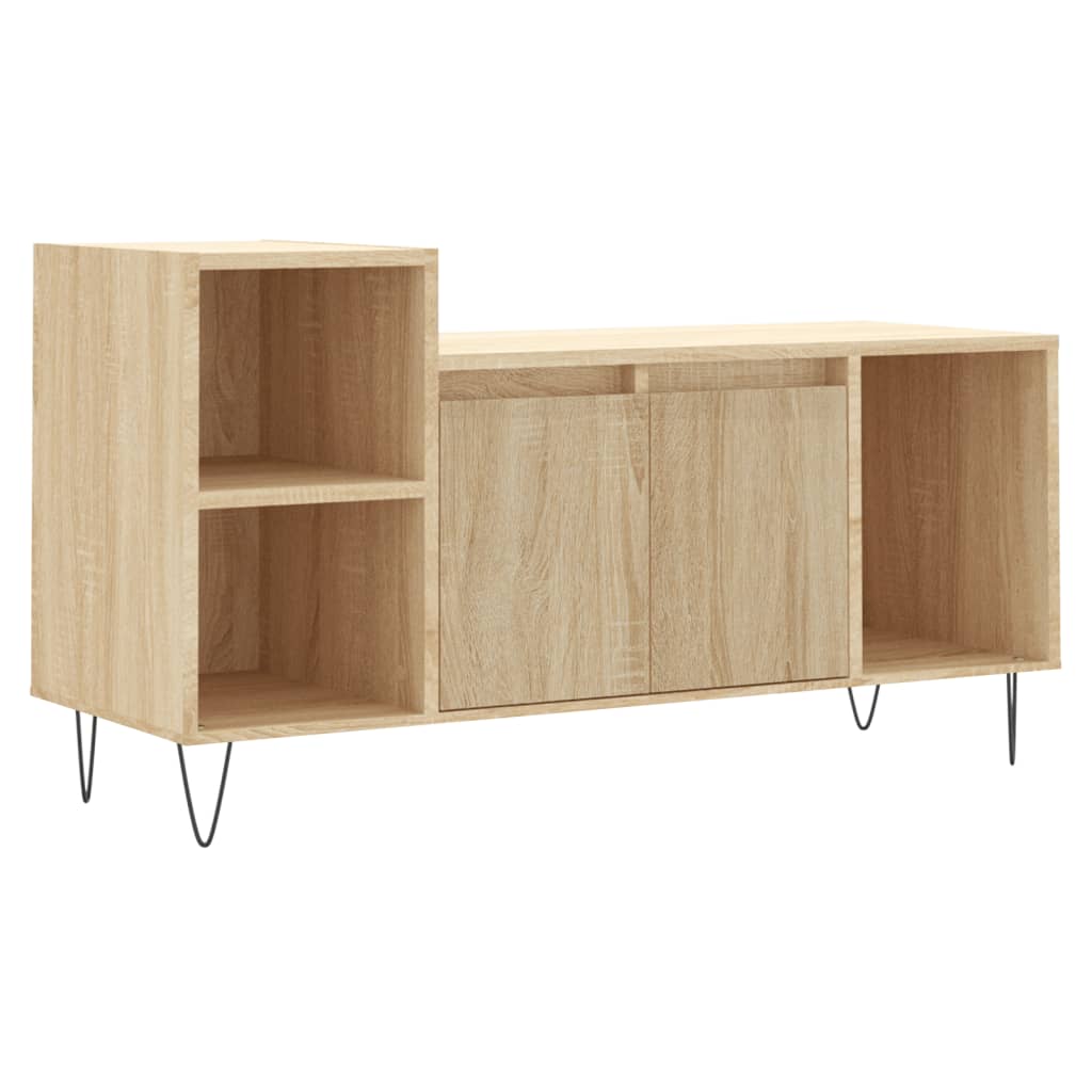 Tv-meubel 100x35x55 cm bewerkt hout sonoma eikenkleurig is nu te koop bij PeponiXL, paradijselijk wonen!