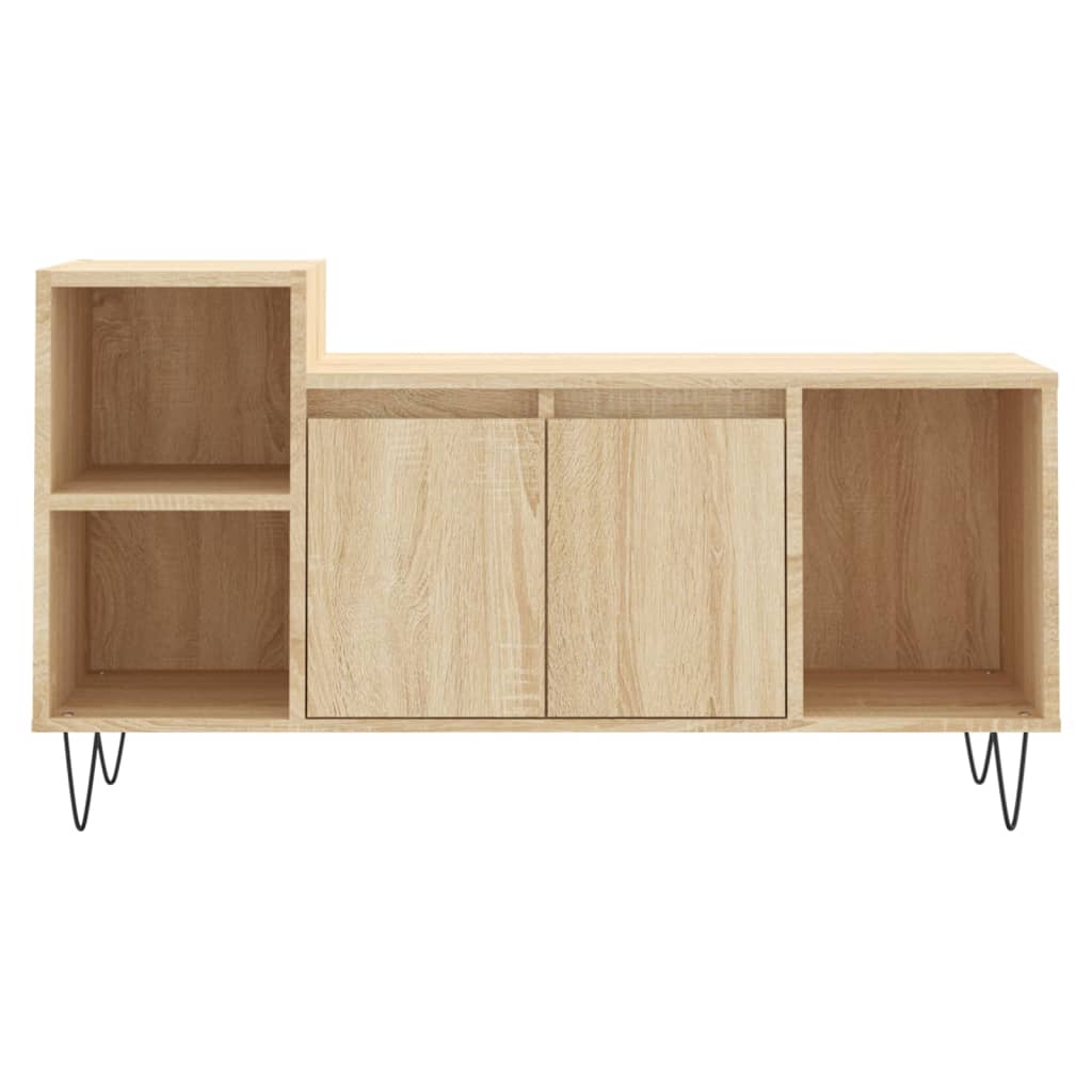 Tv-meubel 100x35x55 cm bewerkt hout sonoma eikenkleurig is nu te koop bij PeponiXL, paradijselijk wonen!
