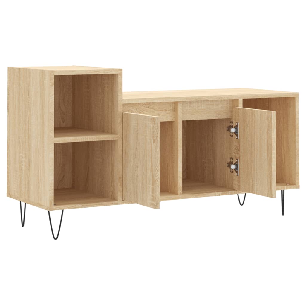 Tv-meubel 100x35x55 cm bewerkt hout sonoma eikenkleurig is nu te koop bij PeponiXL, paradijselijk wonen!