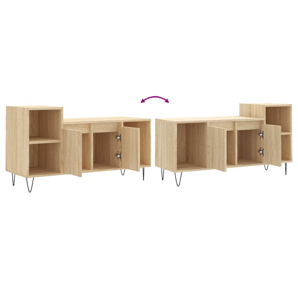 Tv-meubel 100x35x55 cm bewerkt hout sonoma eikenkleurig is nu te koop bij PeponiXL, paradijselijk wonen!