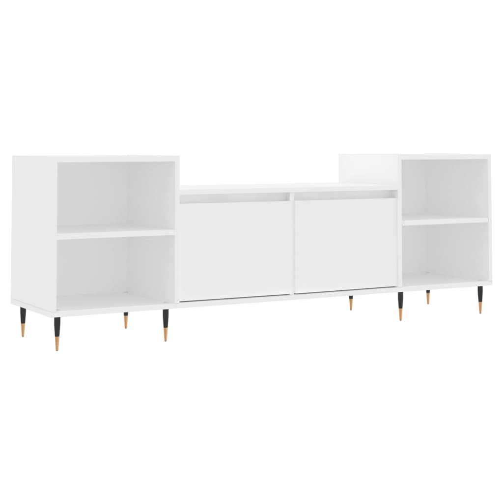 Tv-meubel 160x35x55 cm bewerkt hout wit is nu te koop bij PeponiXL, paradijselijk wonen!