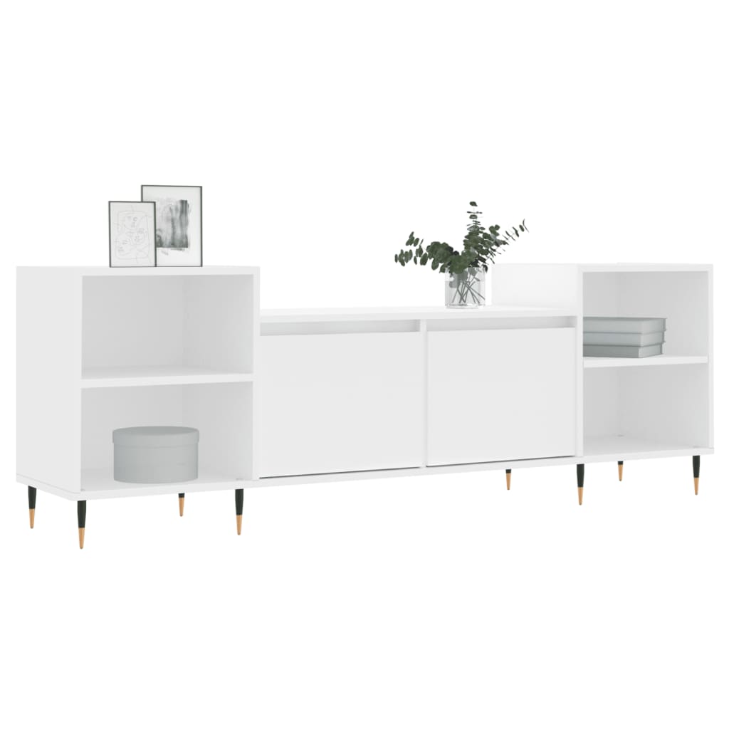 Tv-meubel 160x35x55 cm bewerkt hout wit is nu te koop bij PeponiXL, paradijselijk wonen!