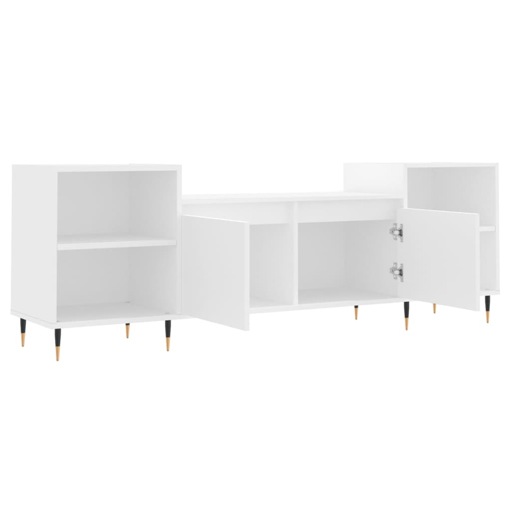 Tv-meubel 160x35x55 cm bewerkt hout wit is nu te koop bij PeponiXL, paradijselijk wonen!