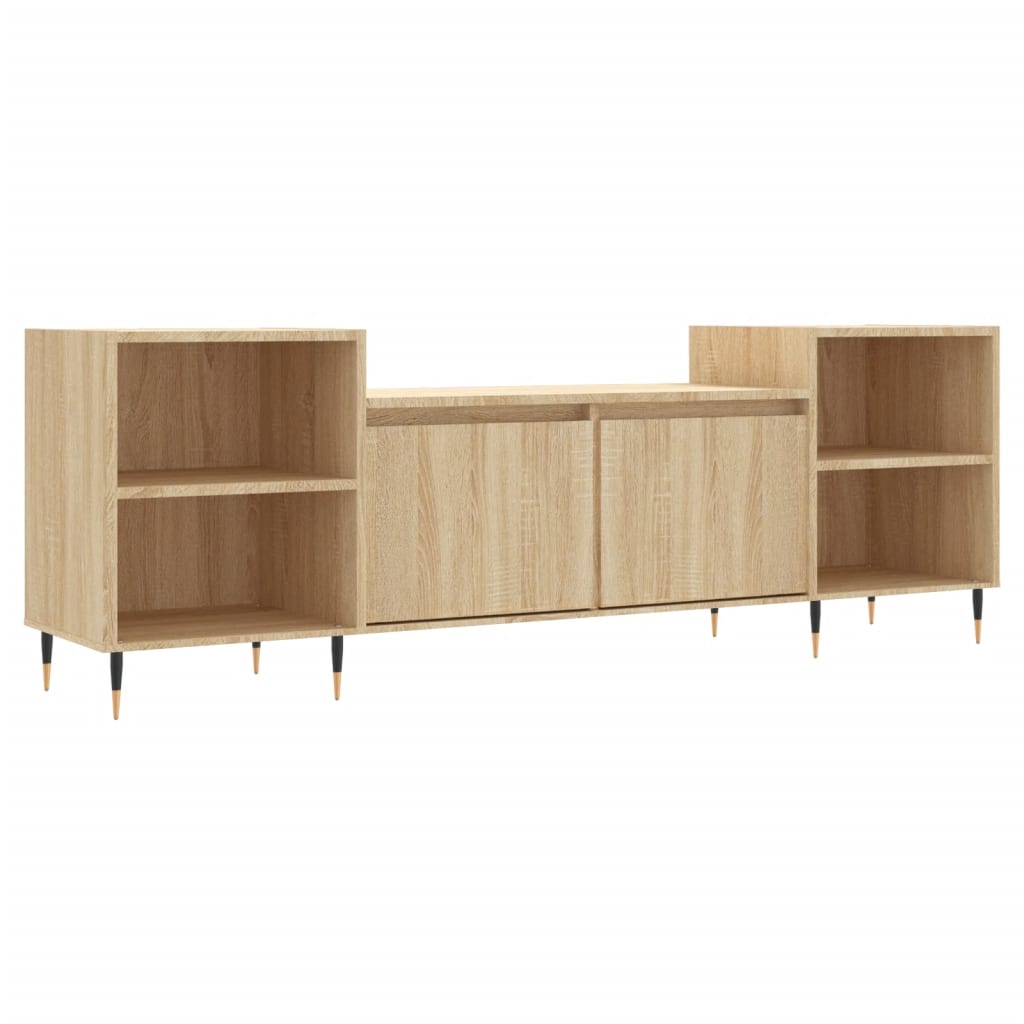 Tv-meubel 160x35x55 cm bewerkt hout sonoma eikenkleurig is nu te koop bij PeponiXL, paradijselijk wonen!