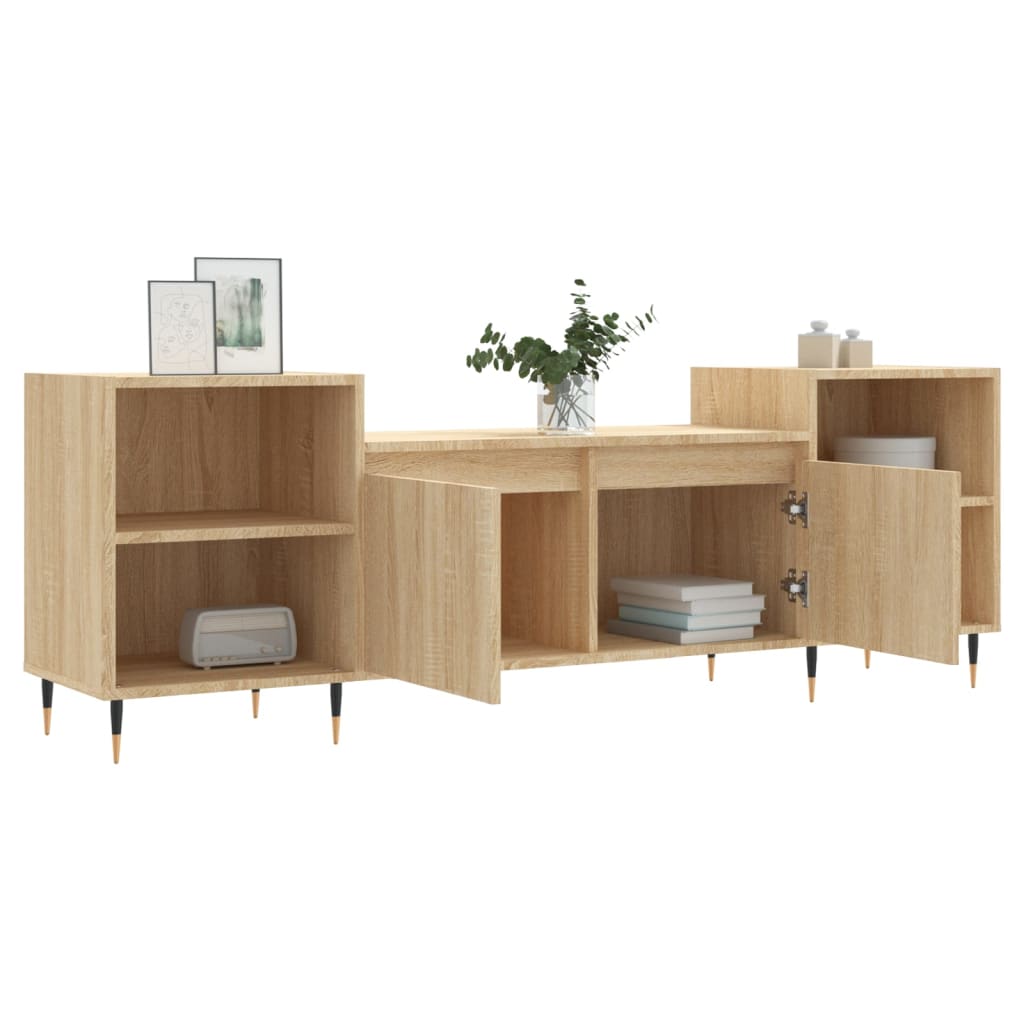 Tv-meubel 160x35x55 cm bewerkt hout sonoma eikenkleurig is nu te koop bij PeponiXL, paradijselijk wonen!