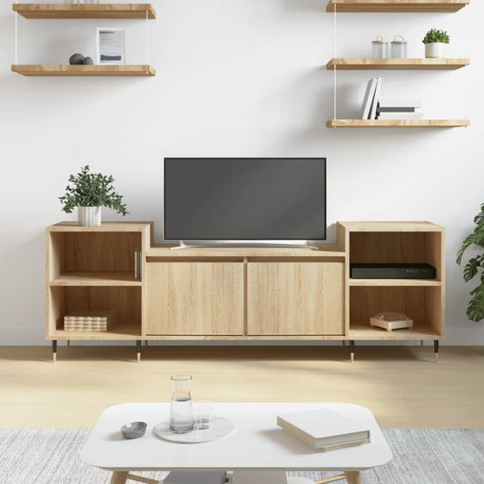 Tv-meubel 160x35x55 cm bewerkt hout sonoma eikenkleurig is nu te koop bij PeponiXL, paradijselijk wonen!