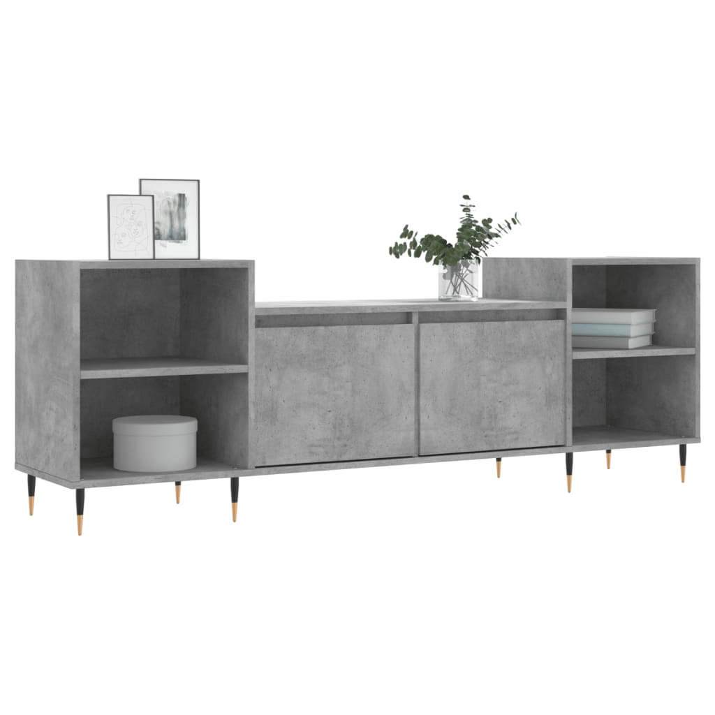 Tv-meubel 160x35x55 cm bewerkt hout betongrijs is nu te koop bij PeponiXL, paradijselijk wonen!