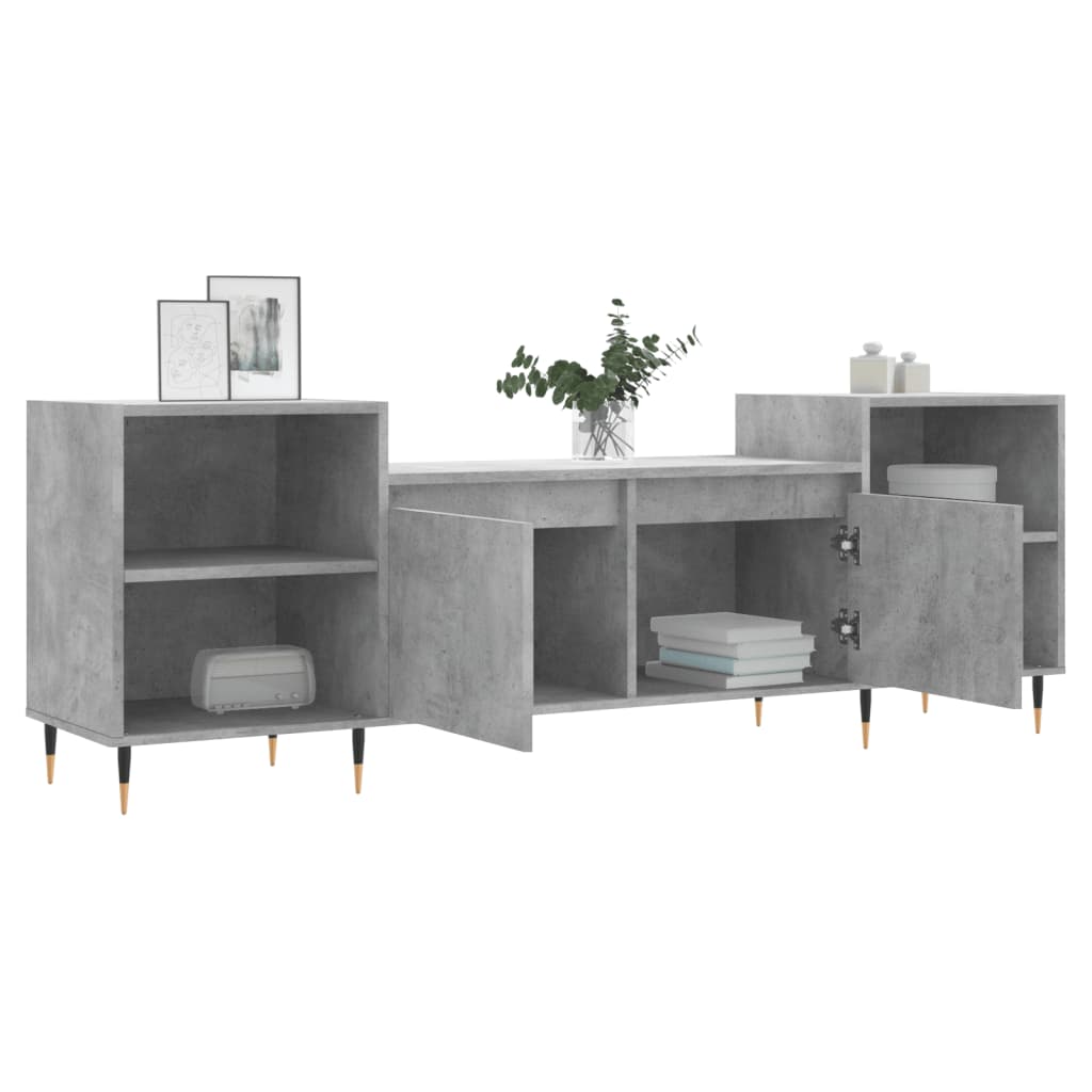 Tv-meubel 160x35x55 cm bewerkt hout betongrijs is nu te koop bij PeponiXL, paradijselijk wonen!