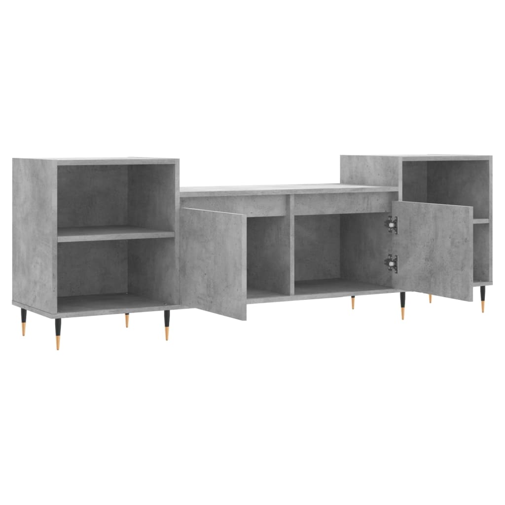 Tv-meubel 160x35x55 cm bewerkt hout betongrijs is nu te koop bij PeponiXL, paradijselijk wonen!