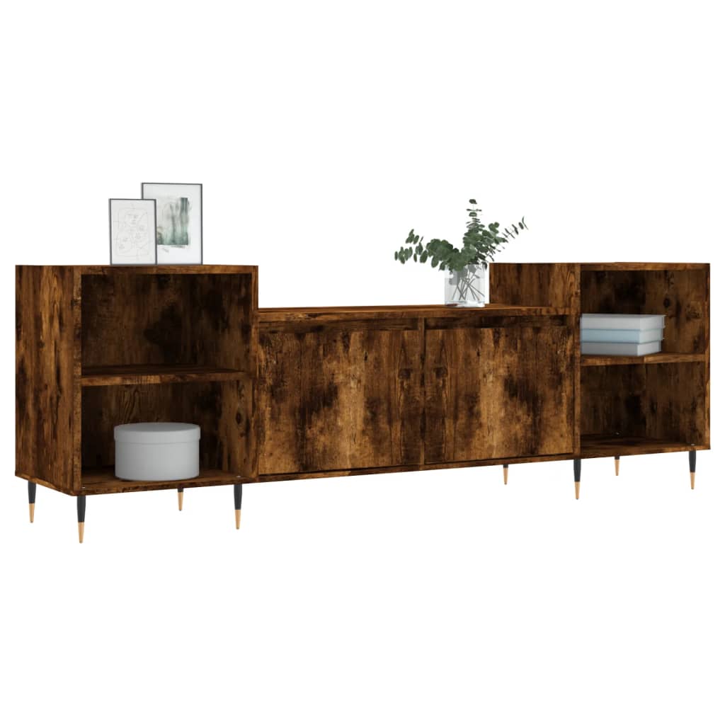 Tv-meubel 160x35x55 cm bewerkt hout gerookt eikenkleurig is nu te koop bij PeponiXL, paradijselijk wonen!