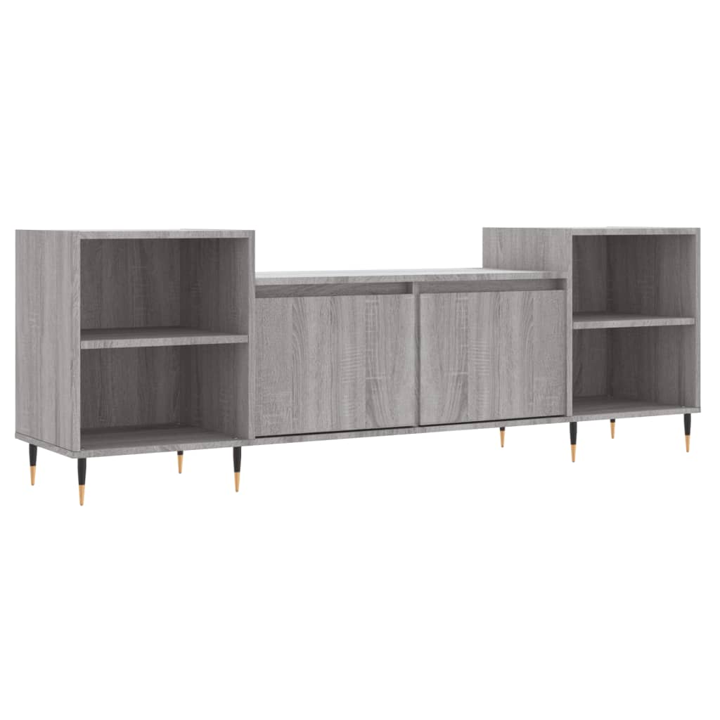 Tv-meubel 160x35x55 cm bewerkt hout grijs sonoma eikenkleurig is nu te koop bij PeponiXL, paradijselijk wonen!