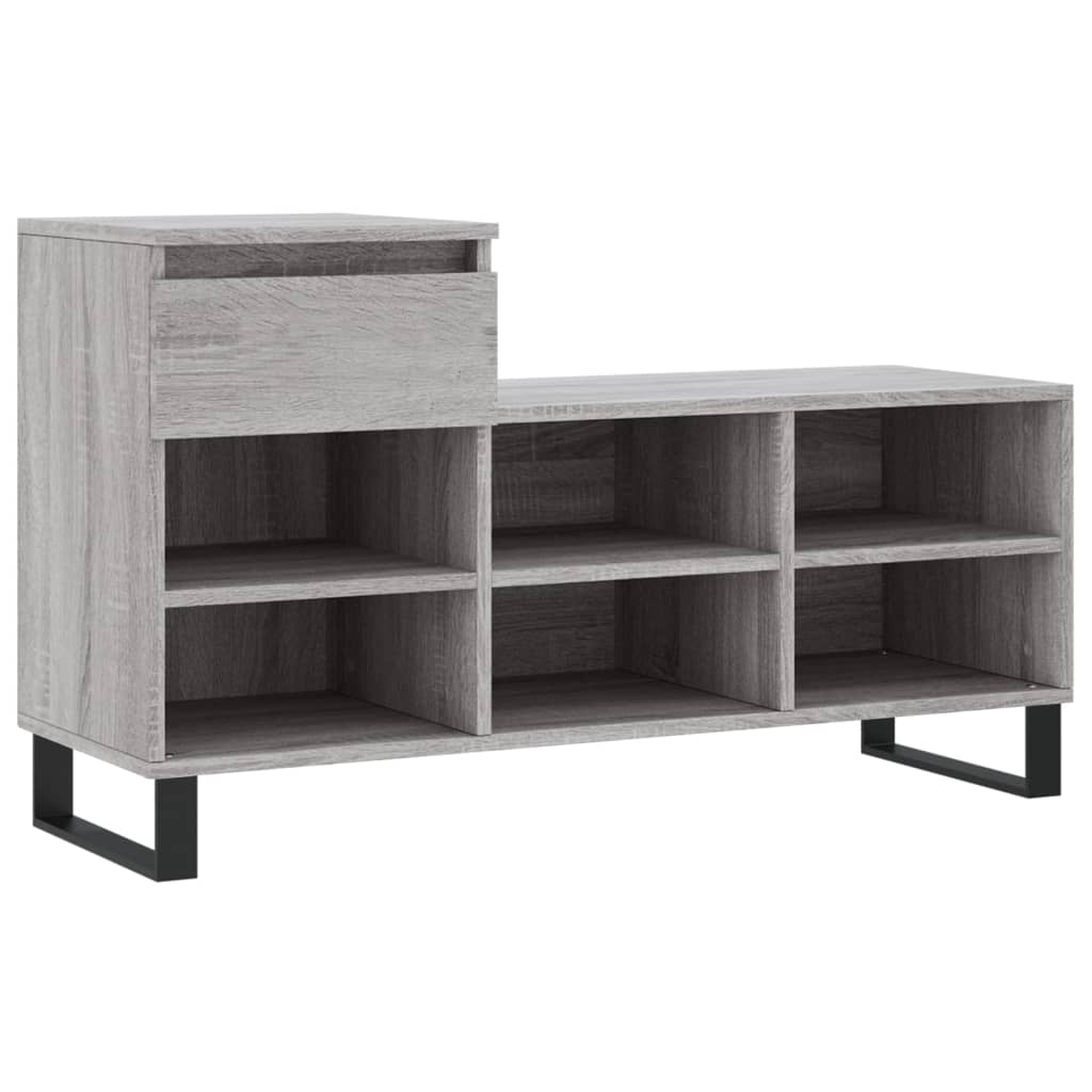 Schoenenkast 102x36x60 cm bewerkt hout sonoma grijs is nu te koop bij PeponiXL, paradijselijk wonen!