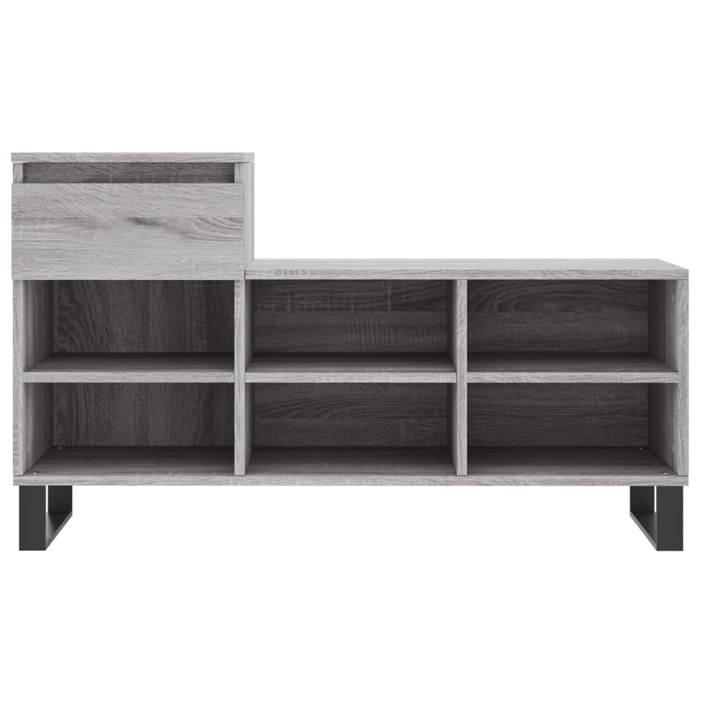 Schoenenkast 102x36x60 cm bewerkt hout sonoma grijs is nu te koop bij PeponiXL, paradijselijk wonen!
