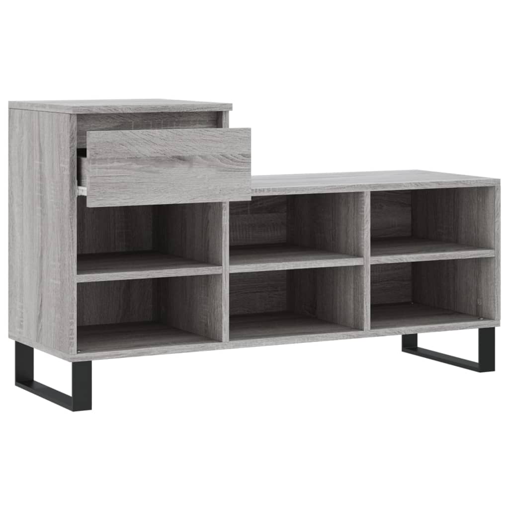 Schoenenkast 102x36x60 cm bewerkt hout sonoma grijs is nu te koop bij PeponiXL, paradijselijk wonen!