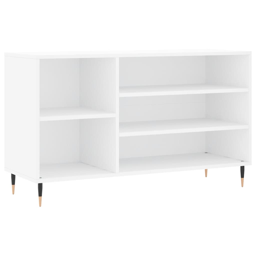 Schoenenkast 102x36x60 cm bewerkt hout hoogglans wit is nu te koop bij PeponiXL, paradijselijk wonen!