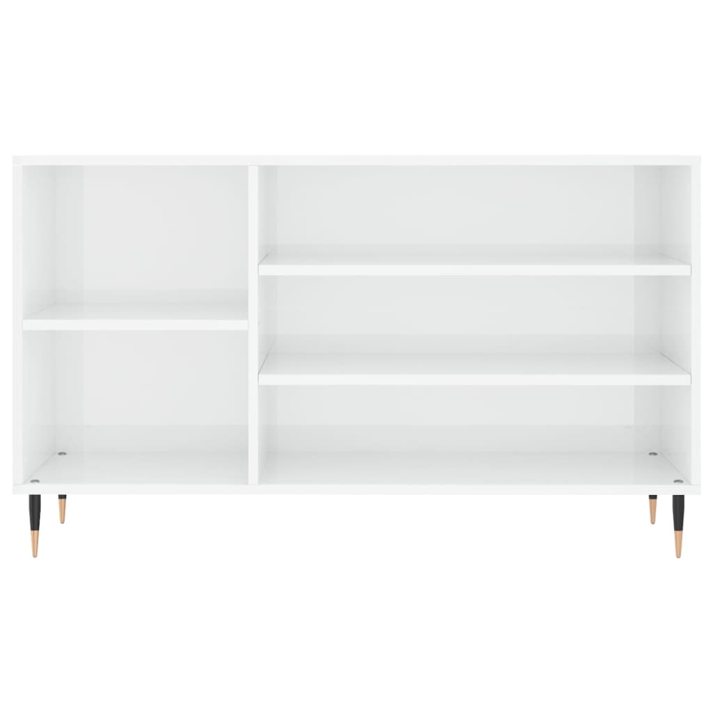 Schoenenkast 102x36x60 cm bewerkt hout hoogglans wit is nu te koop bij PeponiXL, paradijselijk wonen!