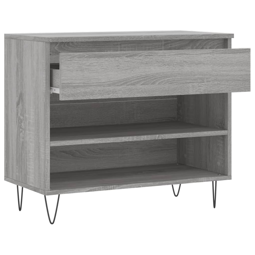 Schoenenkast 70x36x60 cm bewerkt hout sonoma grijs is nu te koop bij PeponiXL, paradijselijk wonen!