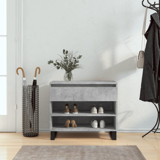Schoenenkast 70x36x60 cm bewerkt hout betongrijs is nu te koop bij PeponiXL, paradijselijk wonen!