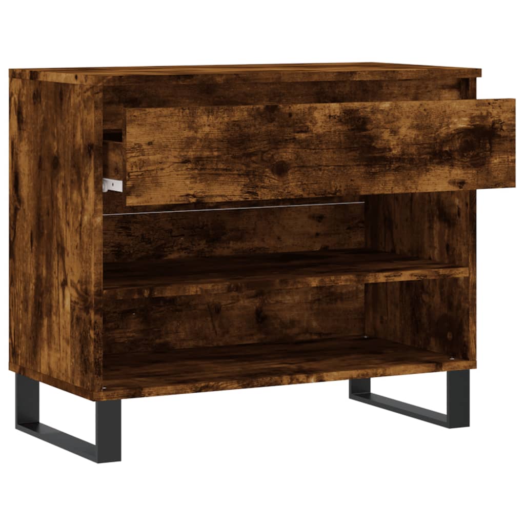 Schoenenkast 70x36x60 cm bewerkt hout gerookt eikenkleurig is nu te koop bij PeponiXL, paradijselijk wonen!