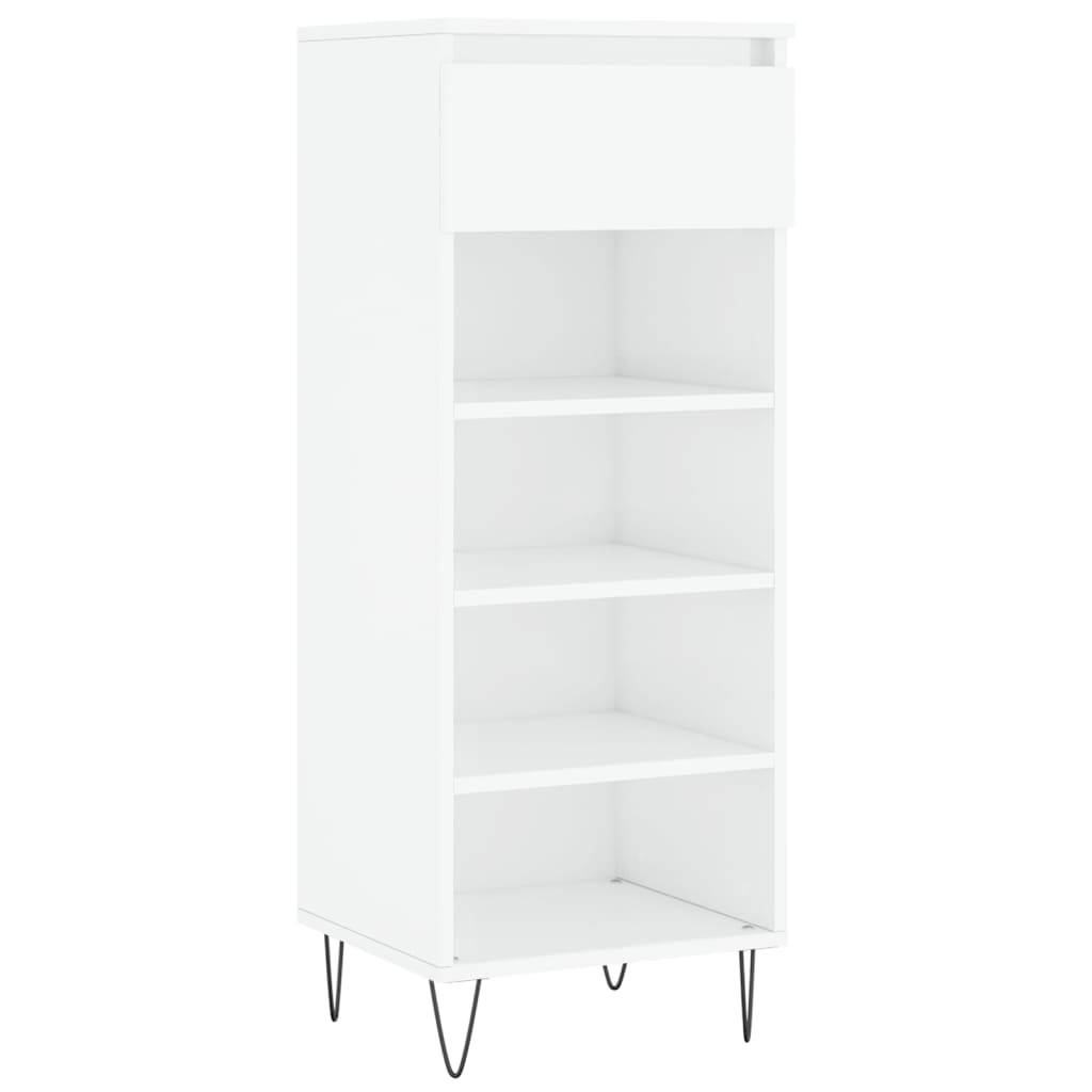 Schoenenkast 40x36x105 cm bewerkt hout hoogglans wit is nu te koop bij PeponiXL, paradijselijk wonen!