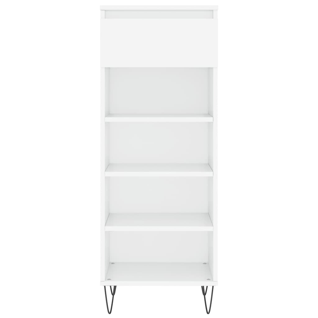 Schoenenkast 40x36x105 cm bewerkt hout hoogglans wit is nu te koop bij PeponiXL, paradijselijk wonen!