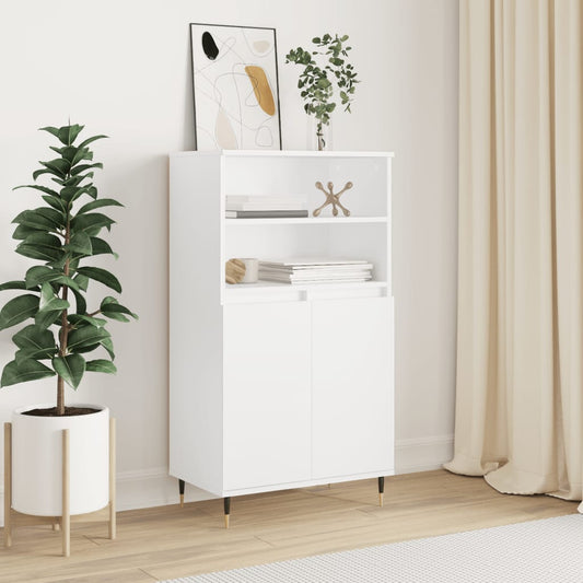 Hoge kast 60x36x110 cm bewerkt hout wit is nu te koop bij PeponiXL, paradijselijk wonen!