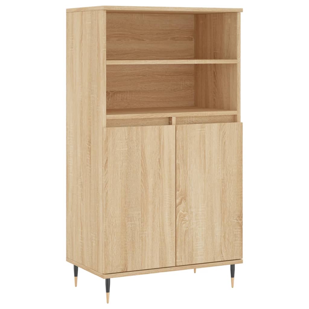 Hoge kast 60x36x110 cm bewerkt hout sonoma eikenkleurig is nu te koop bij PeponiXL, paradijselijk wonen!