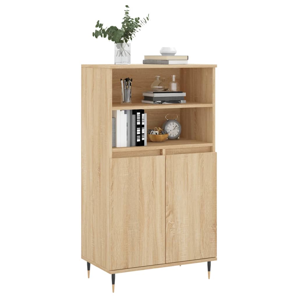 Hoge kast 60x36x110 cm bewerkt hout sonoma eikenkleurig is nu te koop bij PeponiXL, paradijselijk wonen!