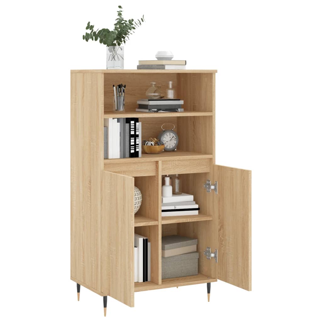 Hoge kast 60x36x110 cm bewerkt hout sonoma eikenkleurig is nu te koop bij PeponiXL, paradijselijk wonen!