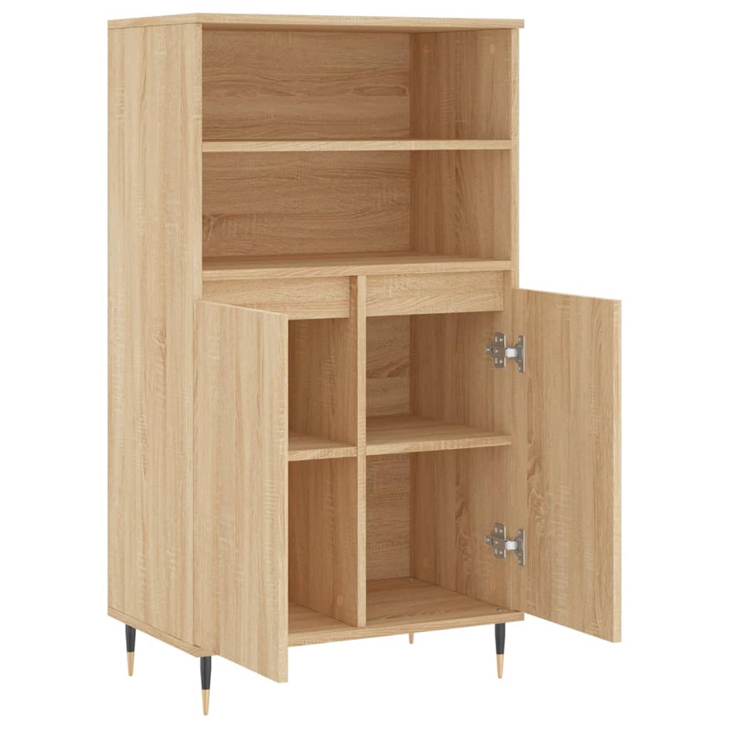 Hoge kast 60x36x110 cm bewerkt hout sonoma eikenkleurig is nu te koop bij PeponiXL, paradijselijk wonen!