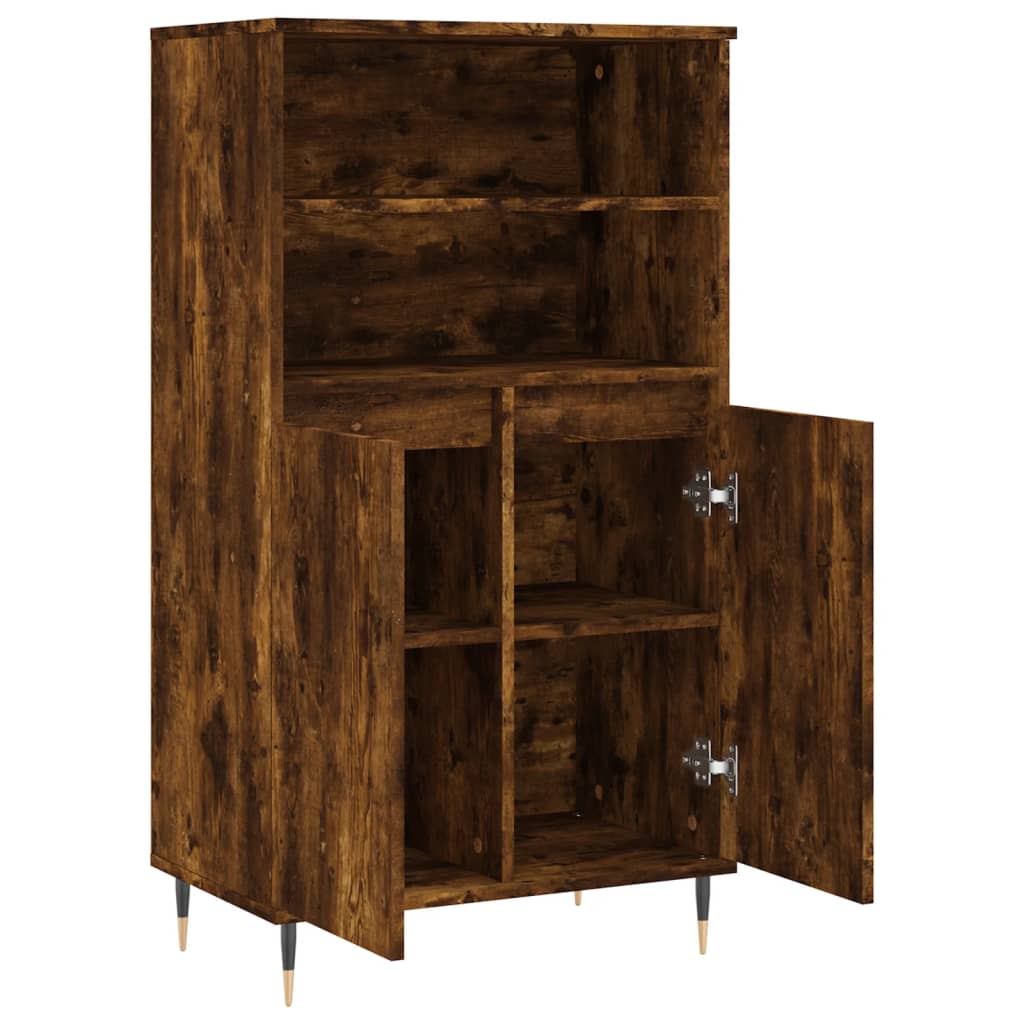 Hoge kast 60x36x110 cm bewerkt hout gerookt eikenkleurig is nu te koop bij PeponiXL, paradijselijk wonen!