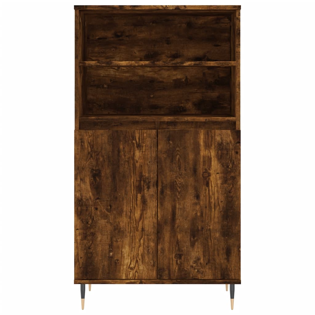 Hoge kast 60x36x110 cm bewerkt hout gerookt eikenkleurig is nu te koop bij PeponiXL, paradijselijk wonen!