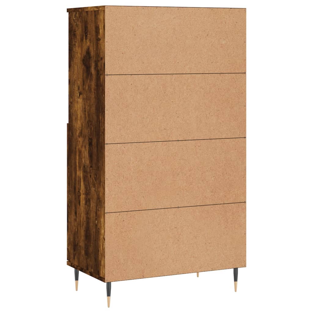 Hoge kast 60x36x110 cm bewerkt hout gerookt eikenkleurig is nu te koop bij PeponiXL, paradijselijk wonen!