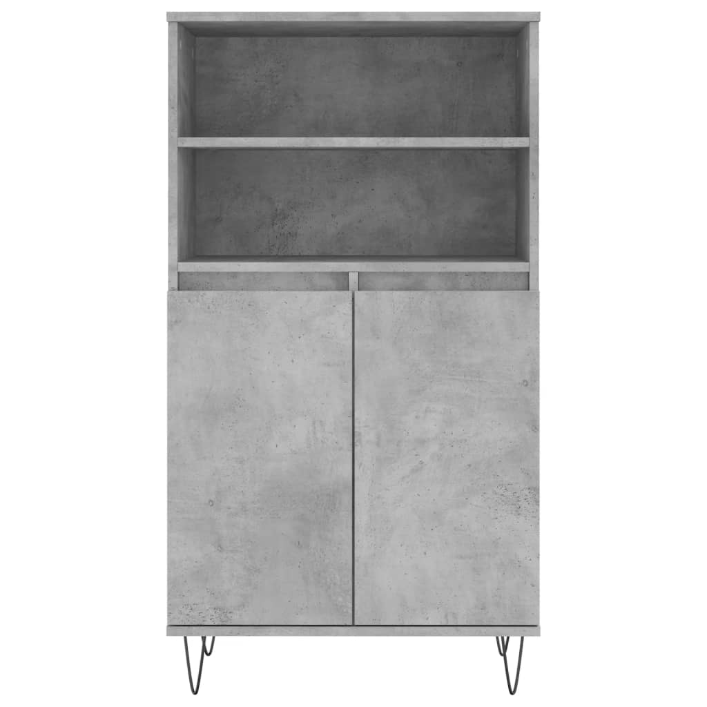 Hoge kast 60x36x110 cm bewerkt hout betongrijs is nu te koop bij PeponiXL, paradijselijk wonen!