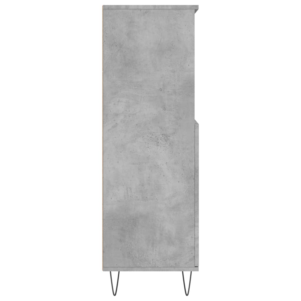 Hoge kast 60x36x110 cm bewerkt hout betongrijs is nu te koop bij PeponiXL, paradijselijk wonen!